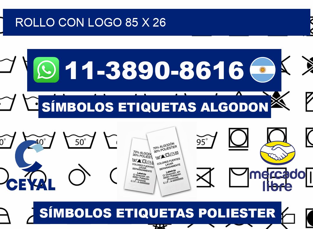 Rollo con logo 85 x 26
