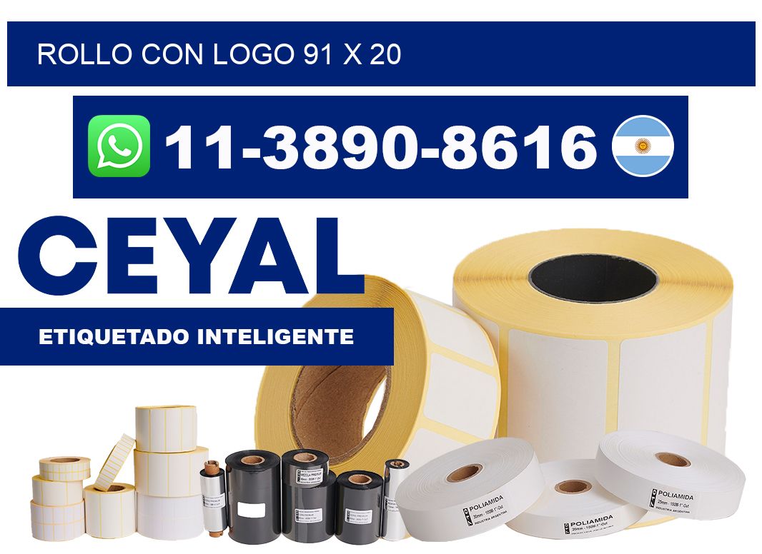 Rollo con logo 91 x 20