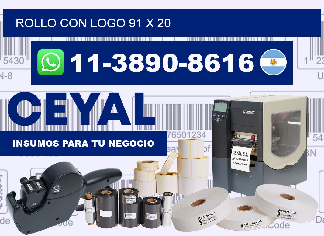 Rollo con logo 91 x 20