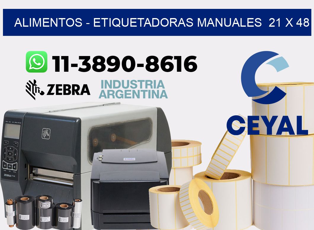alimentos - Etiquetadoras Manuales  21 x 48