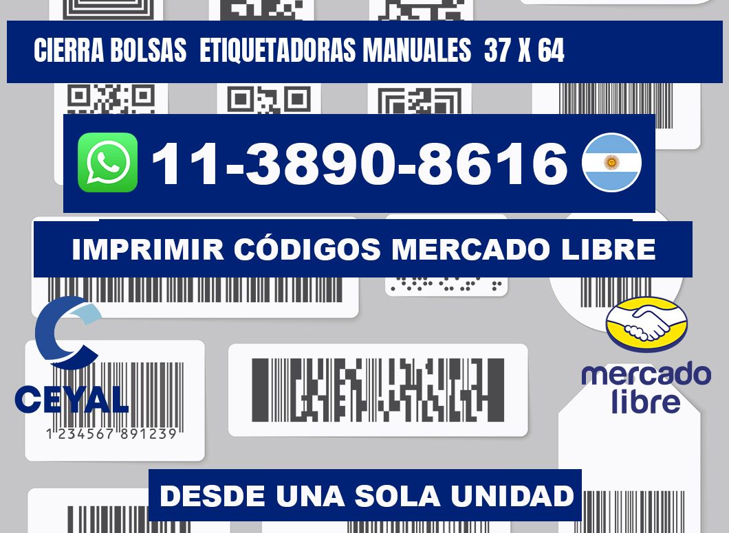 cierra bolsas  Etiquetadoras Manuales  37 x 64
