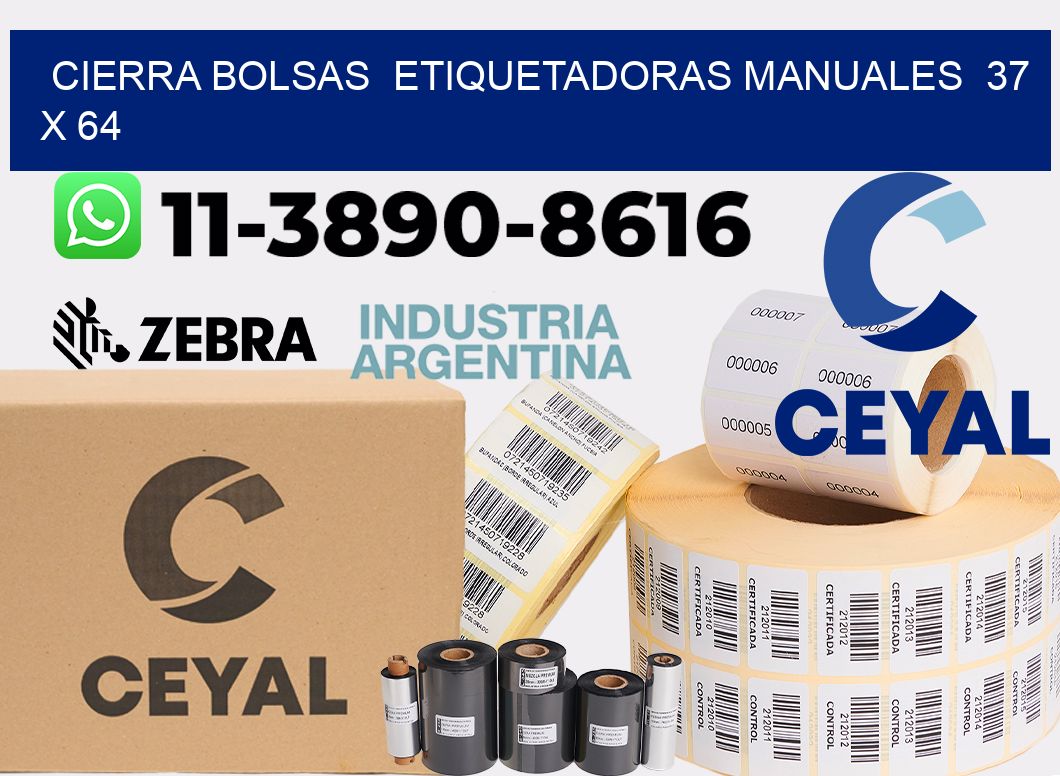 cierra bolsas  Etiquetadoras Manuales  37 x 64