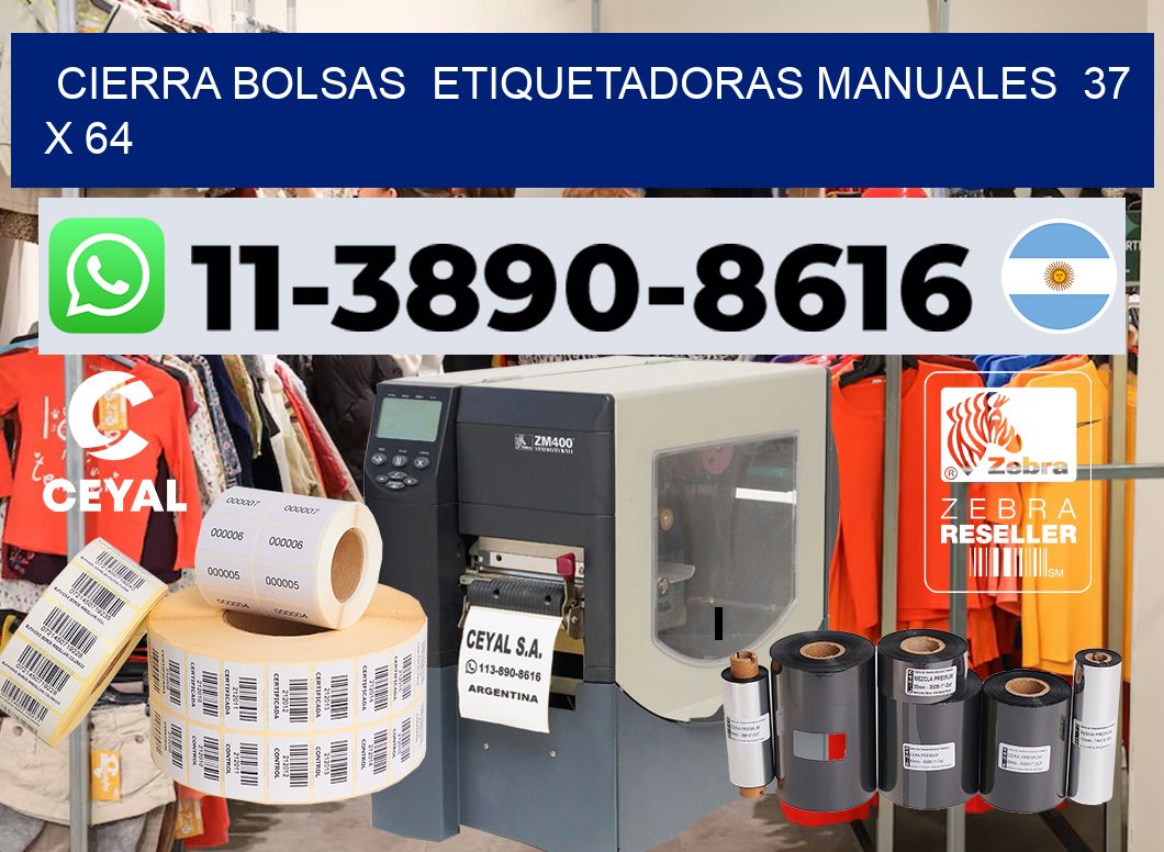 cierra bolsas  Etiquetadoras Manuales  37 x 64