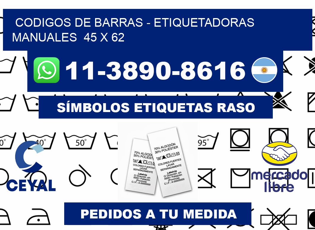 codigos de barras - Etiquetadoras Manuales 45 x 62