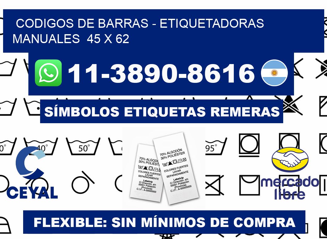 codigos de barras - Etiquetadoras Manuales 45 x 62