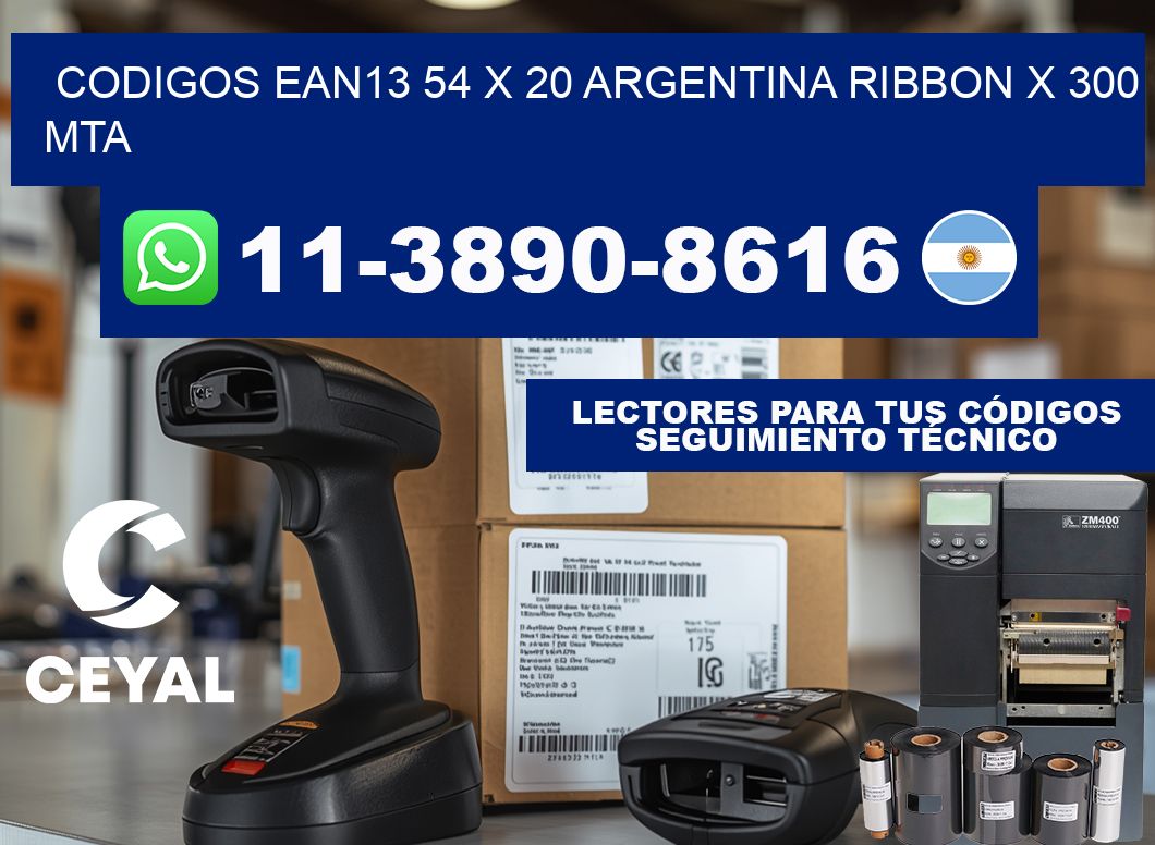 codigos ean13 54 x 20 argentina ribbon x 300 mta