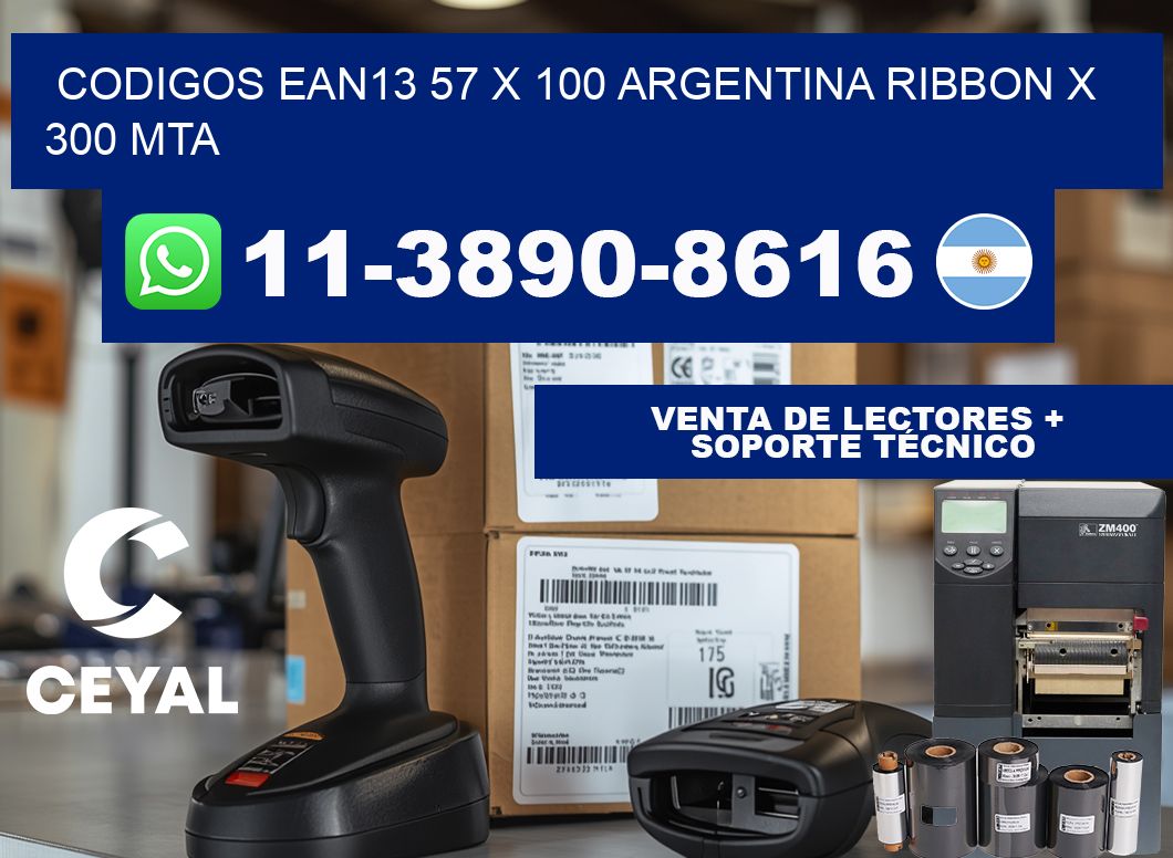 codigos ean13 57 x 100 argentina ribbon x 300 mta