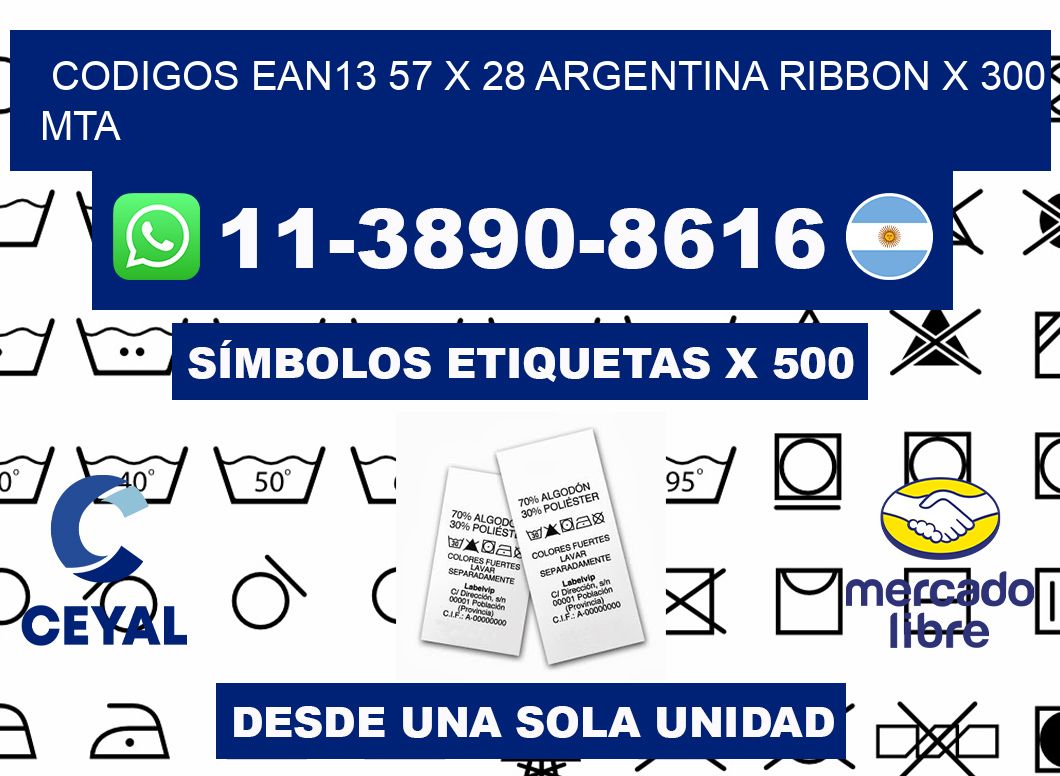 codigos ean13 57 x 28 argentina ribbon x 300 mta