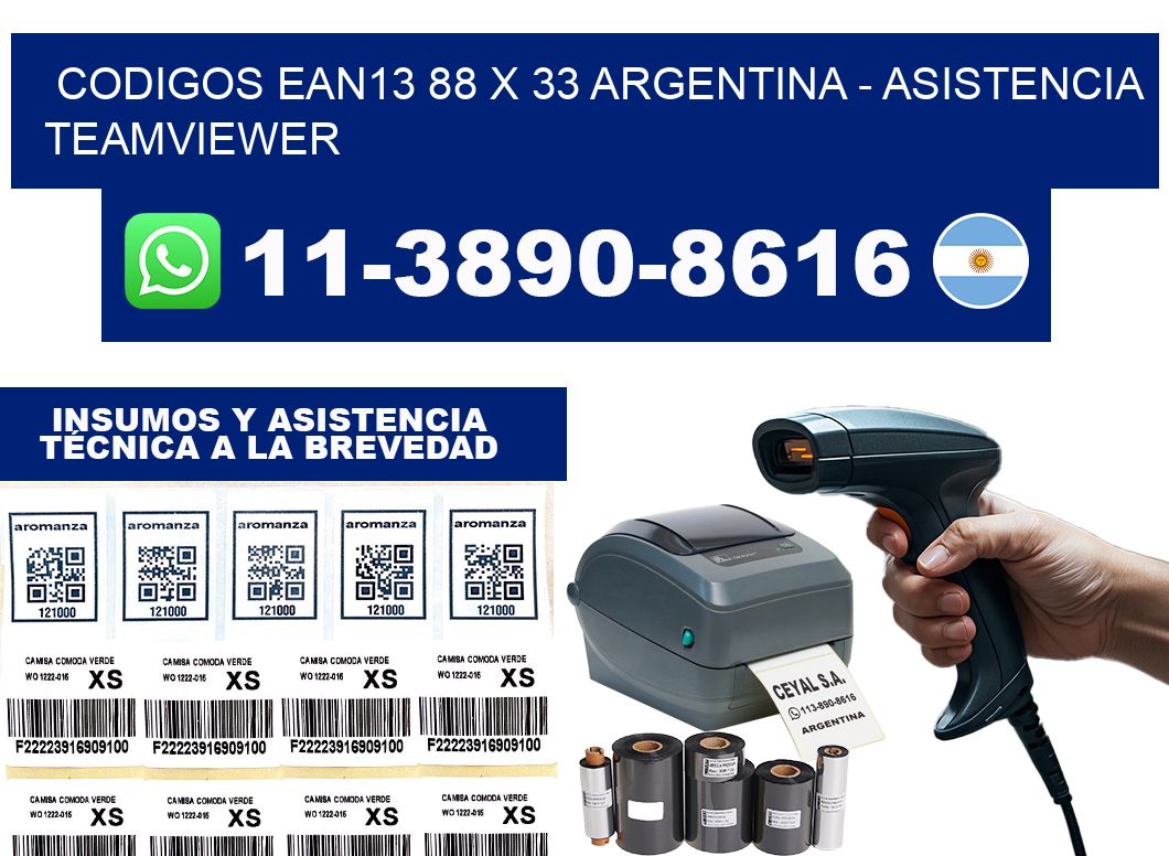 codigos ean13 88 x 33 argentina - asistencia teamviewer