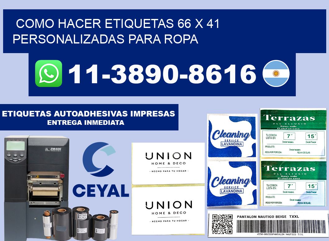 como hacer etiquetas 66 x 41 personalizadas para ropa