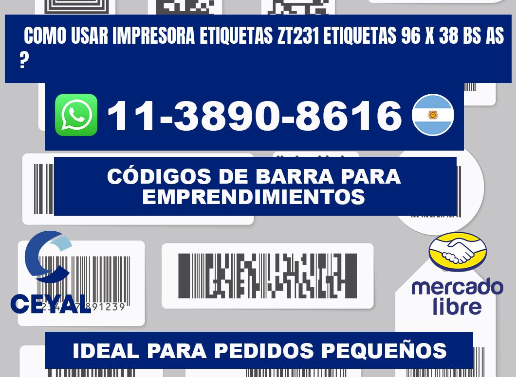 como usar impresora etiquetas zt231 etiquetas 96 x 38 BS AS ?