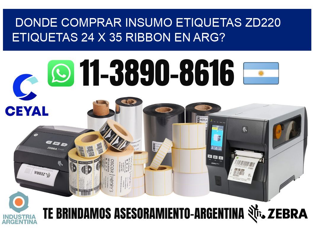 donde comprar insumo etiquetas zd220 etiquetas 24 x 35 ribbon en ARG?