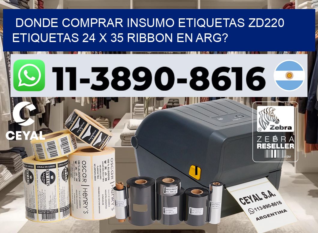 donde comprar insumo etiquetas zd220 etiquetas 24 x 35 ribbon en ARG?