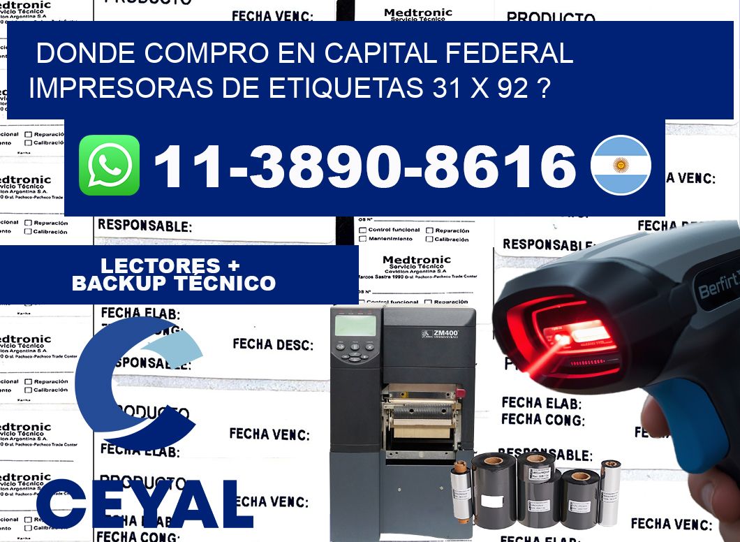 donde compro en capital federal impresoras de etiquetas 31 x 92 ?
