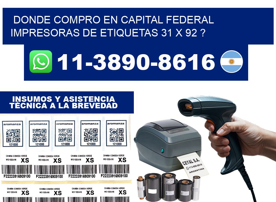 donde compro en capital federal impresoras de etiquetas 31 x 92 ?