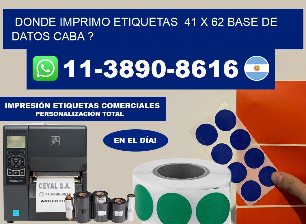 donde imprimo etiquetas  41 x 62 base de datos CABA ?