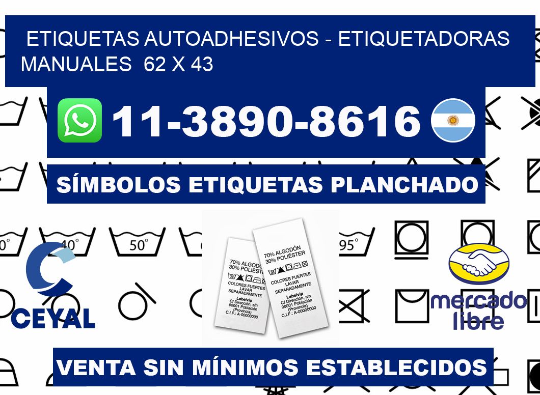 etiquetas autoadhesivos - Etiquetadoras Manuales  62 x 43