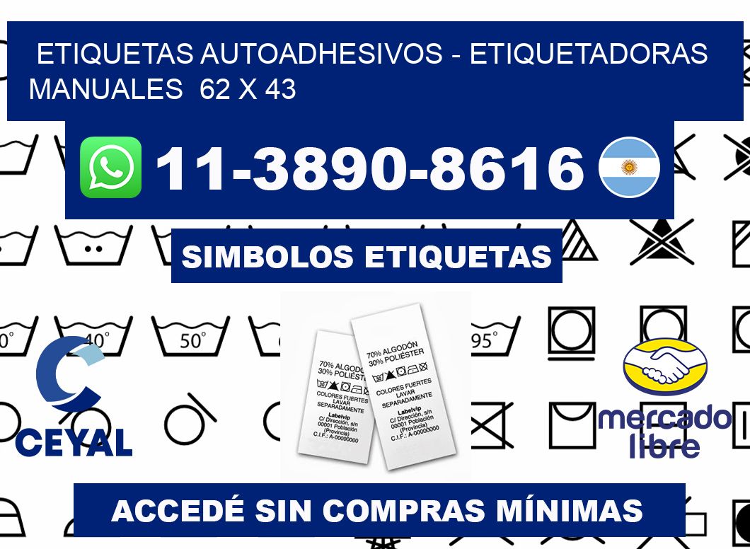 etiquetas autoadhesivos - Etiquetadoras Manuales  62 x 43