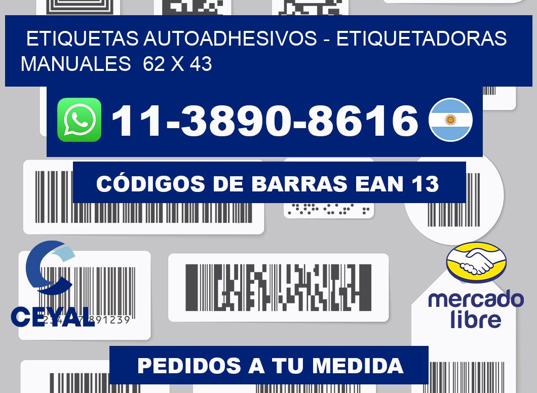 etiquetas autoadhesivos - Etiquetadoras Manuales  62 x 43