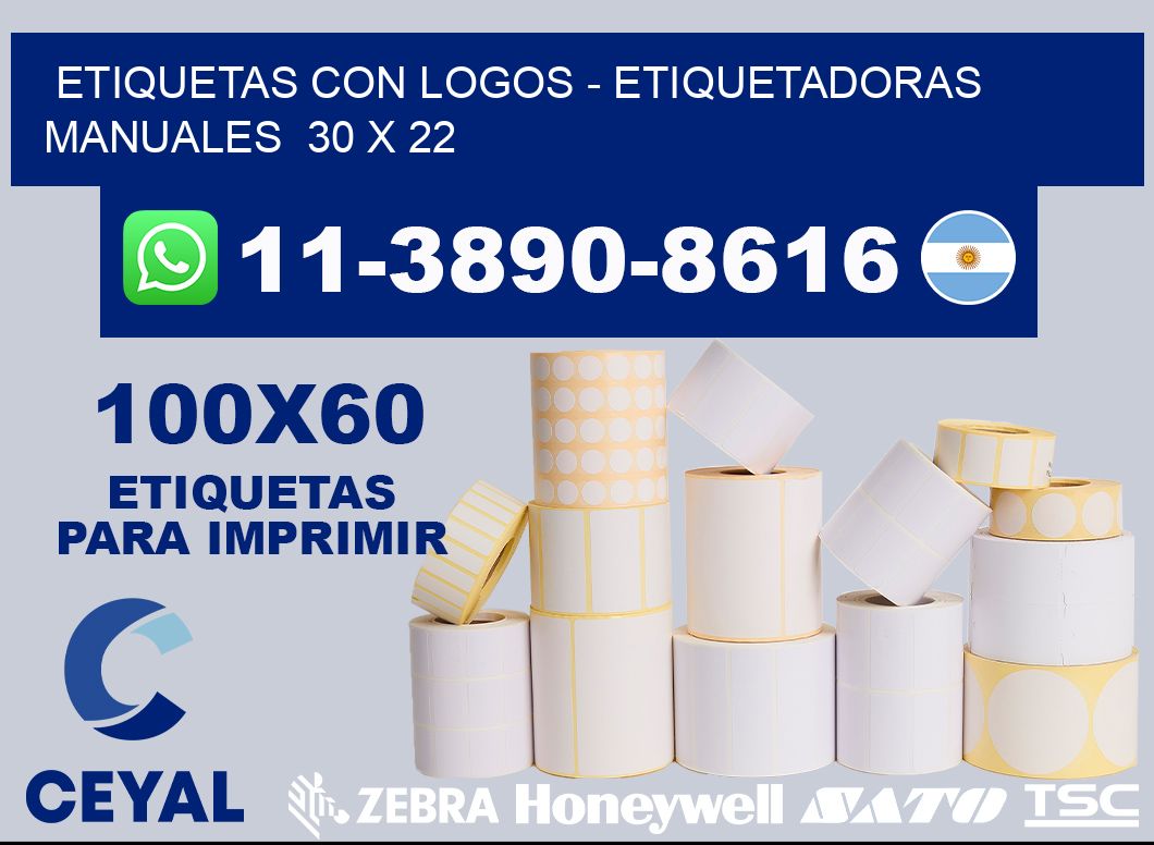 etiquetas con logos - Etiquetadoras Manuales  30 x 22