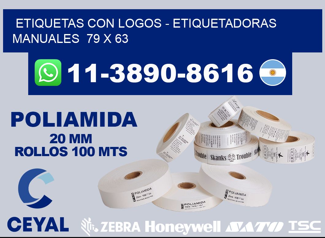 etiquetas con logos - Etiquetadoras Manuales  79 x 63