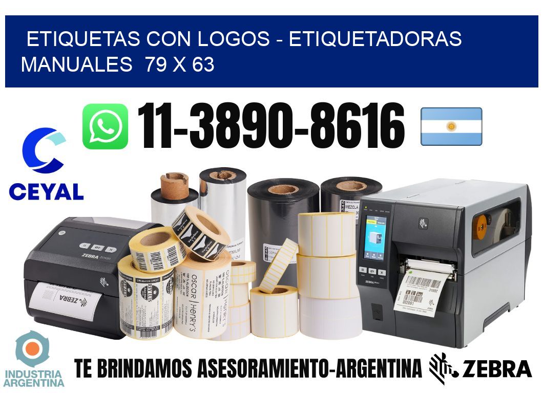 etiquetas con logos - Etiquetadoras Manuales  79 x 63