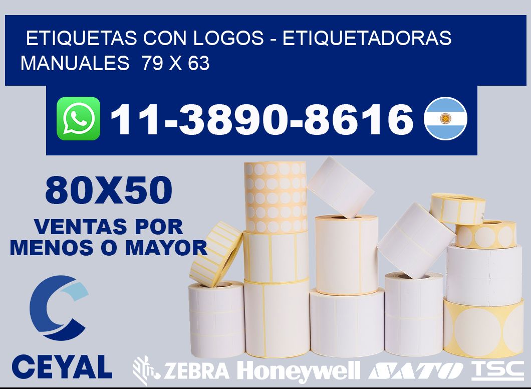 etiquetas con logos - Etiquetadoras Manuales  79 x 63