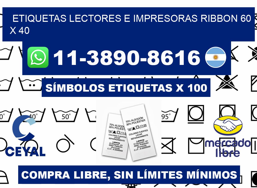 etiquetas lectores e impresoras ribbon 60 x 40