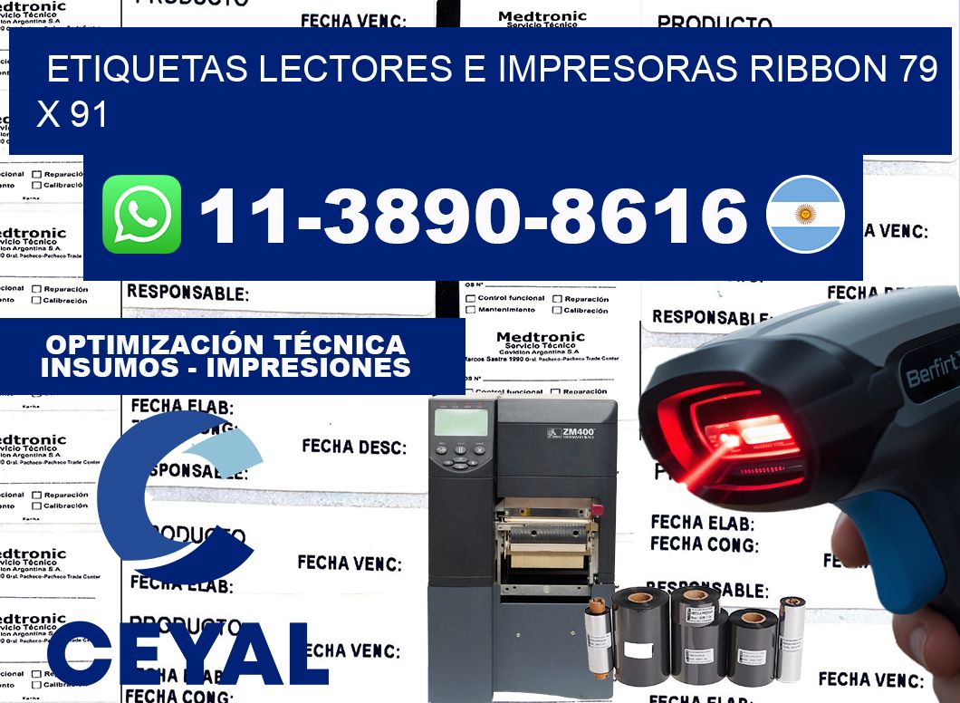 etiquetas lectores e impresoras ribbon 79 x 91