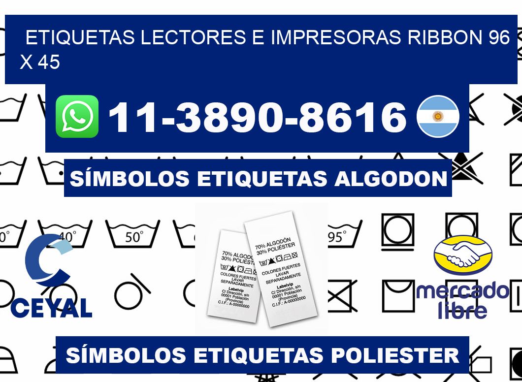 etiquetas lectores e impresoras ribbon 96 x 45