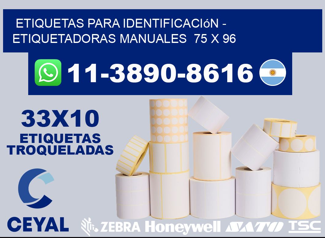 etiquetas para identificación - Etiquetadoras Manuales  75 x 96
