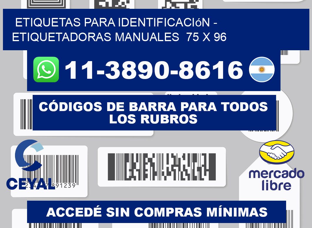 etiquetas para identificación - Etiquetadoras Manuales  75 x 96