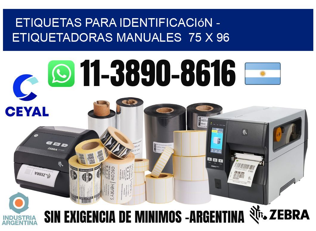 etiquetas para identificación - Etiquetadoras Manuales  75 x 96