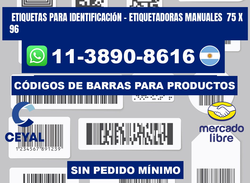 etiquetas para identificación - Etiquetadoras Manuales  75 x 96