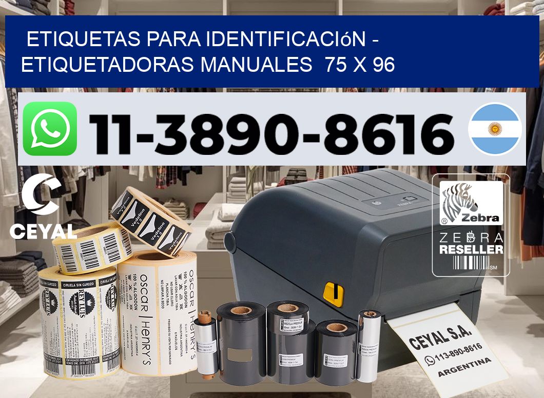 etiquetas para identificación - Etiquetadoras Manuales  75 x 96