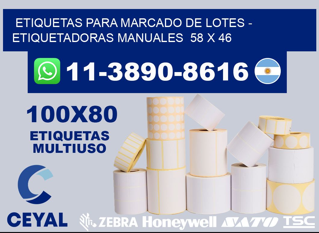 etiquetas para marcado de lotes - Etiquetadoras Manuales  58 x 46