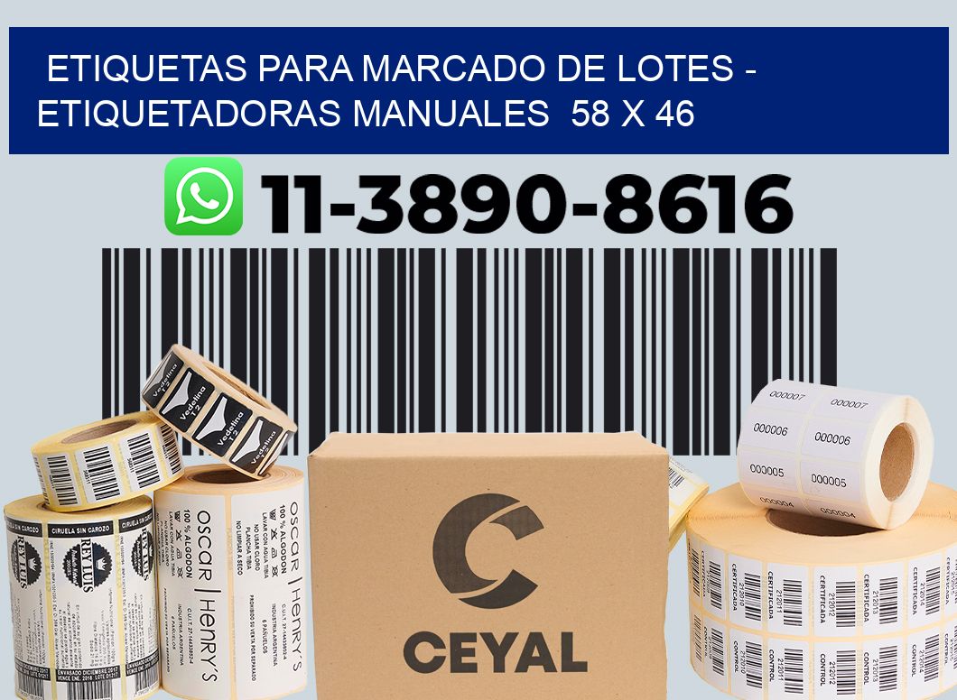 etiquetas para marcado de lotes - Etiquetadoras Manuales  58 x 46