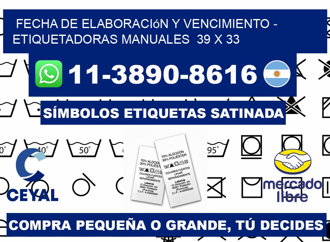 fecha de elaboración y vencimiento - Etiquetadoras Manuales  39 x 33
