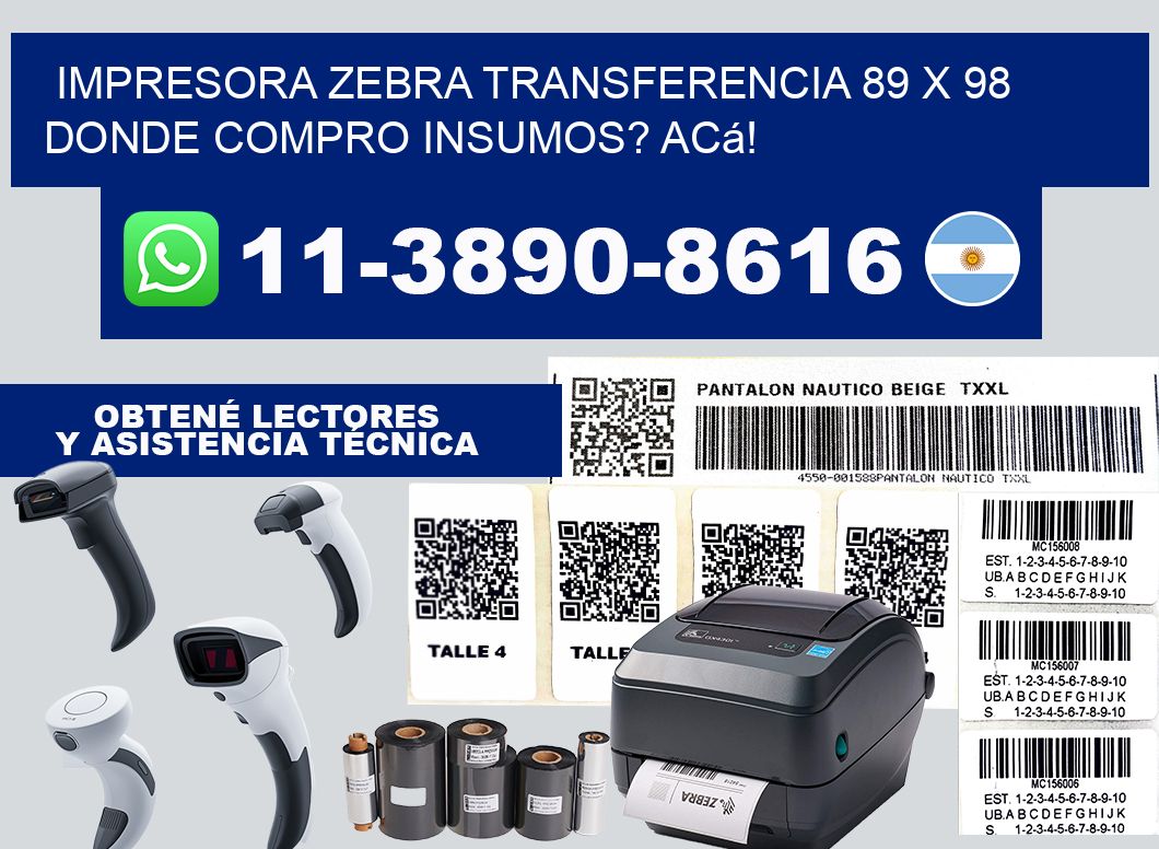 impresora zebra transferencia 89 x 98 Donde compro insumos? Acá!
