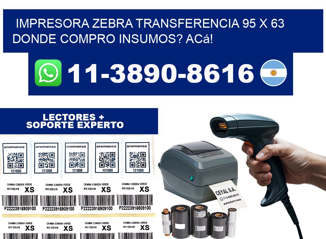 impresora zebra transferencia 95 x 63 Donde compro insumos? Acá!