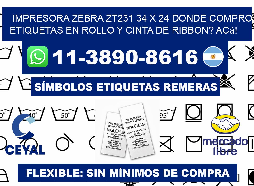 impresora zebra zt231 34 x 24 Donde compro etiquetas en rollo y cinta de ribbon? Acá!