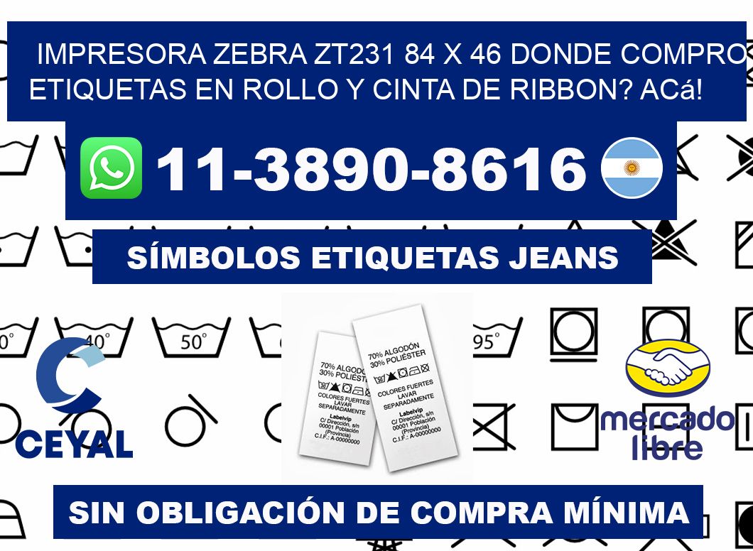 impresora zebra zt231 84 x 46 Donde compro etiquetas en rollo y cinta de ribbon? Acá!
