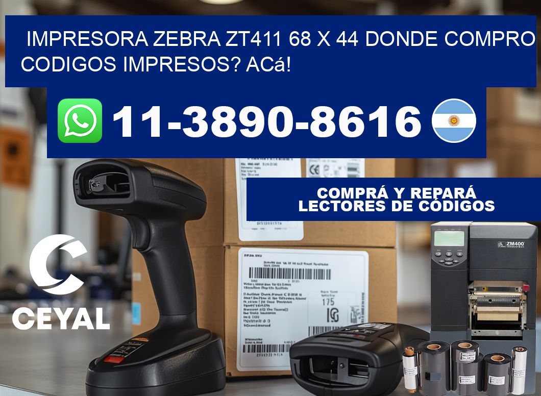 impresora zebra zt411 68 x 44 Donde compro codigos impresos? Acá!