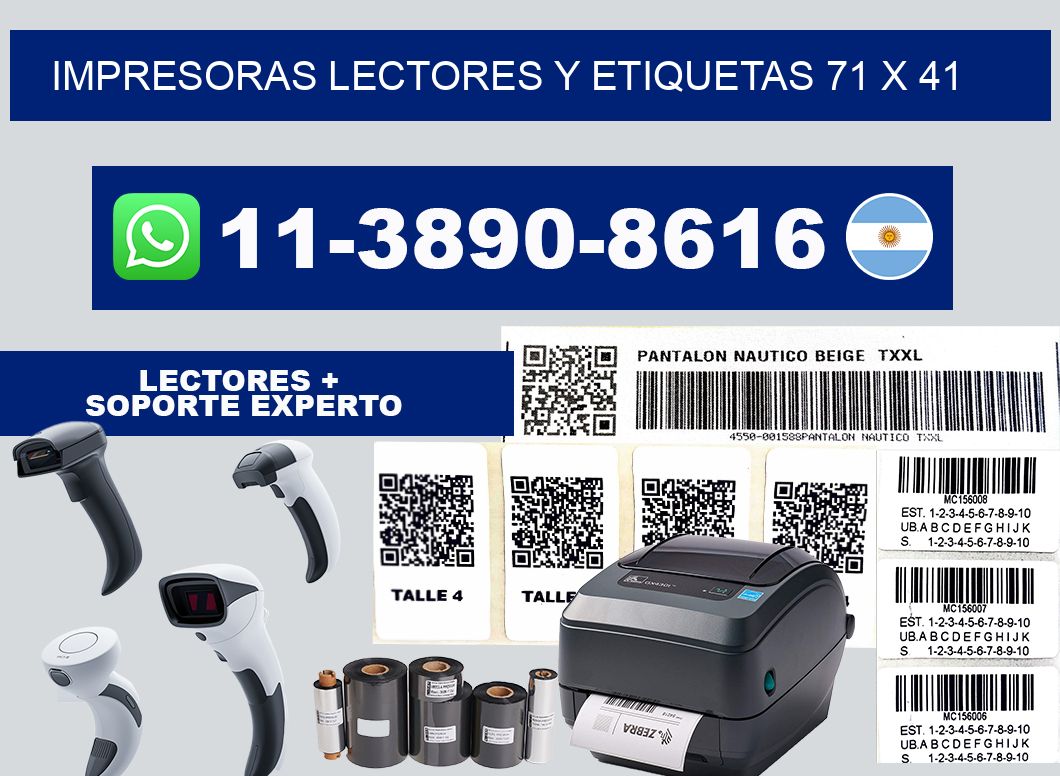 impresoras lectores y etiquetas 71 x 41