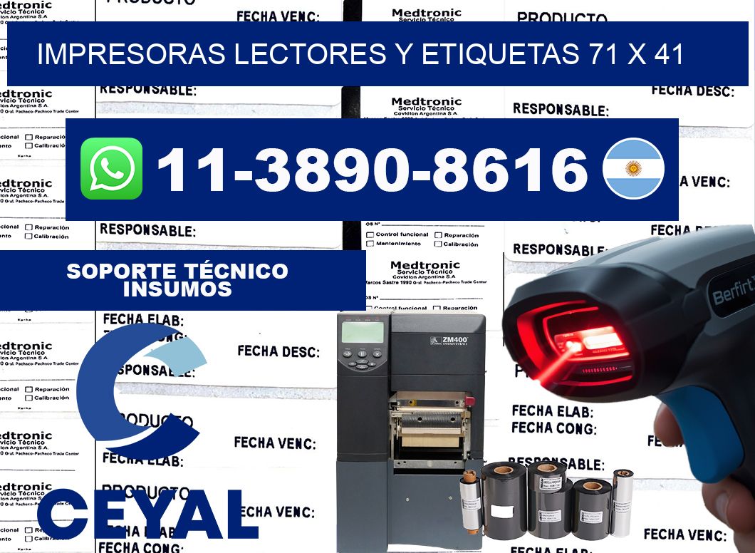 impresoras lectores y etiquetas 71 x 41