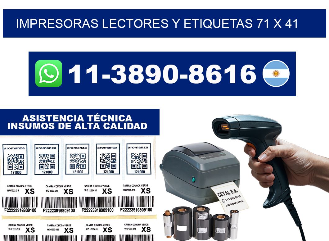 impresoras lectores y etiquetas 71 x 41
