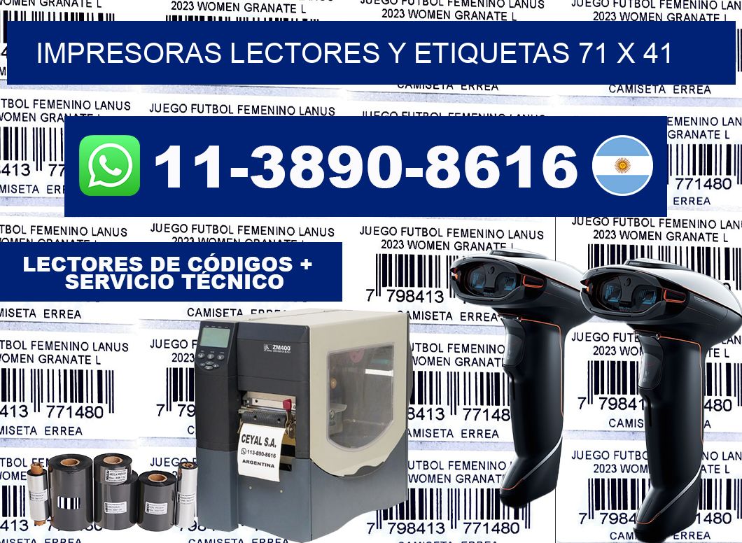 impresoras lectores y etiquetas 71 x 41