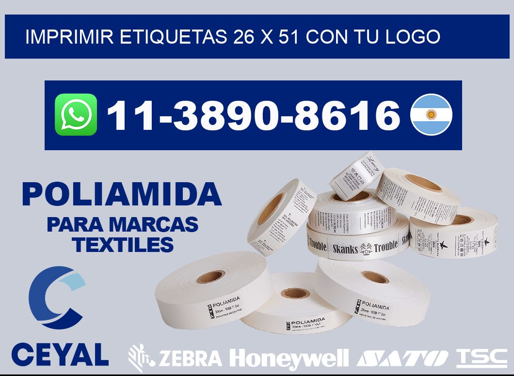 imprimir etiquetas 26 x 51 con tu logo