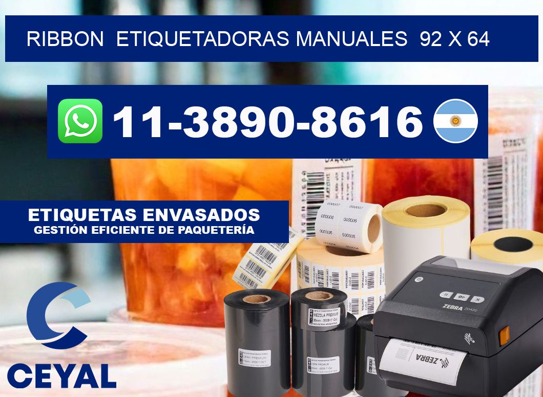 ribbon  Etiquetadoras Manuales  92 x 64