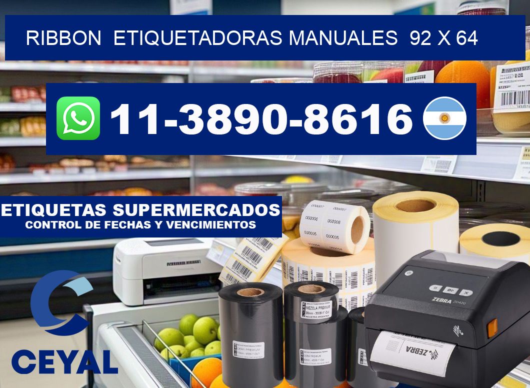 ribbon  Etiquetadoras Manuales  92 x 64
